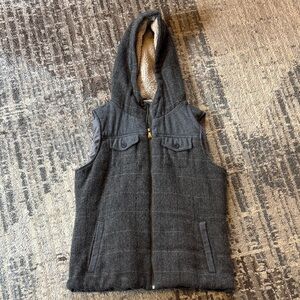 Prana Gray Hooded Vest Sherpa Lined Women’s Large